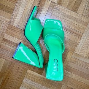 green ego heels never worn